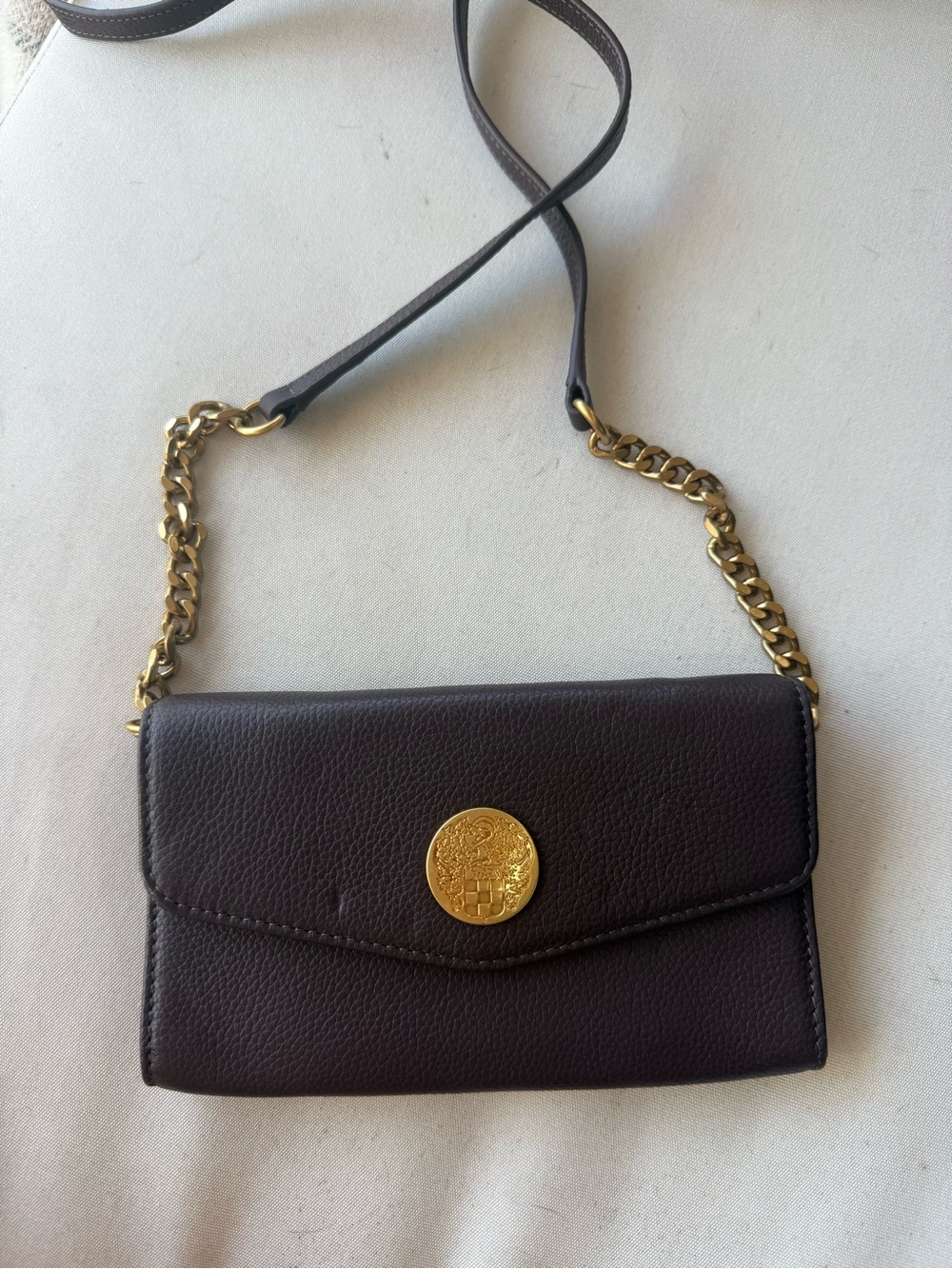 Vince Camuto Brown Crossbody Bag with Gold Chain